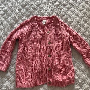 Gymboree Pink Cable-Knit Button Cardigan